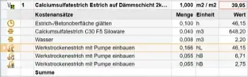 Screen EKT für maschinelle Leistungen in nextbau