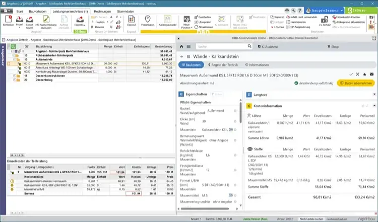 nextbau Screenshot nextbau - Screenshot Angebots-LV